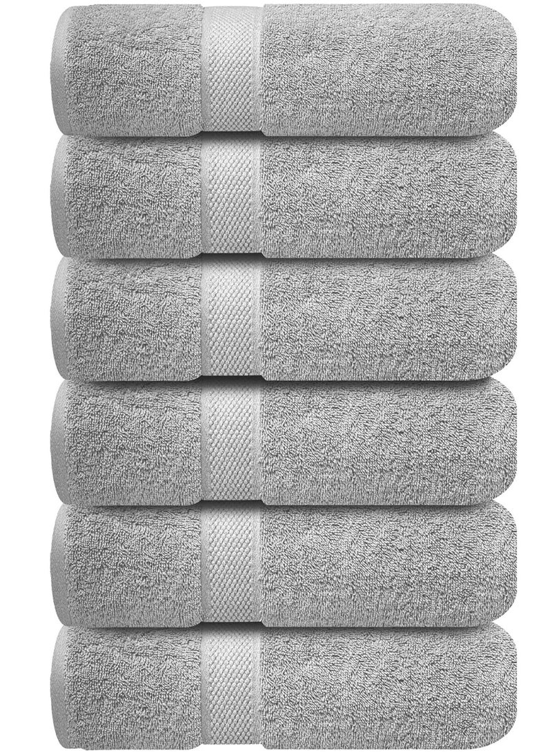 Infinitee Xclusives Premium Grey Hand Towels - Pack of 6, 40cm x 70cm Bathroom Hand Towel Set, Hotel & Spa Quality Hand Towels for Bathroom, Highly Absorbent and Super Soft Bathroom Towels by Infinitee Xclusives - Image 1